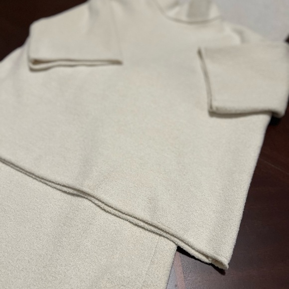 Zara Matching Set Cream Knit Top Skirt 2 Pc Outfit Minimalist Chic Cozy Lounge - Picture 2 of 15